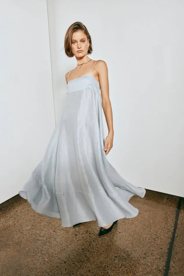 VRG GRL Behati Linen Maxi Dress Sky Women MidiMaxi Dresses