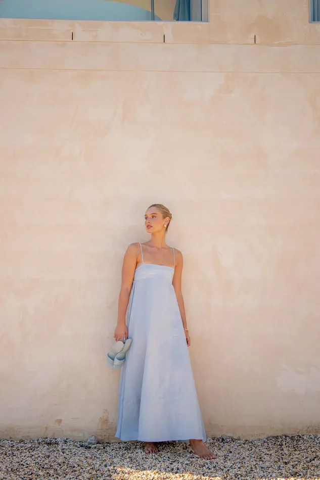 VRG GRL Behati Linen Maxi Dress Sky Women MidiMaxi Dresses