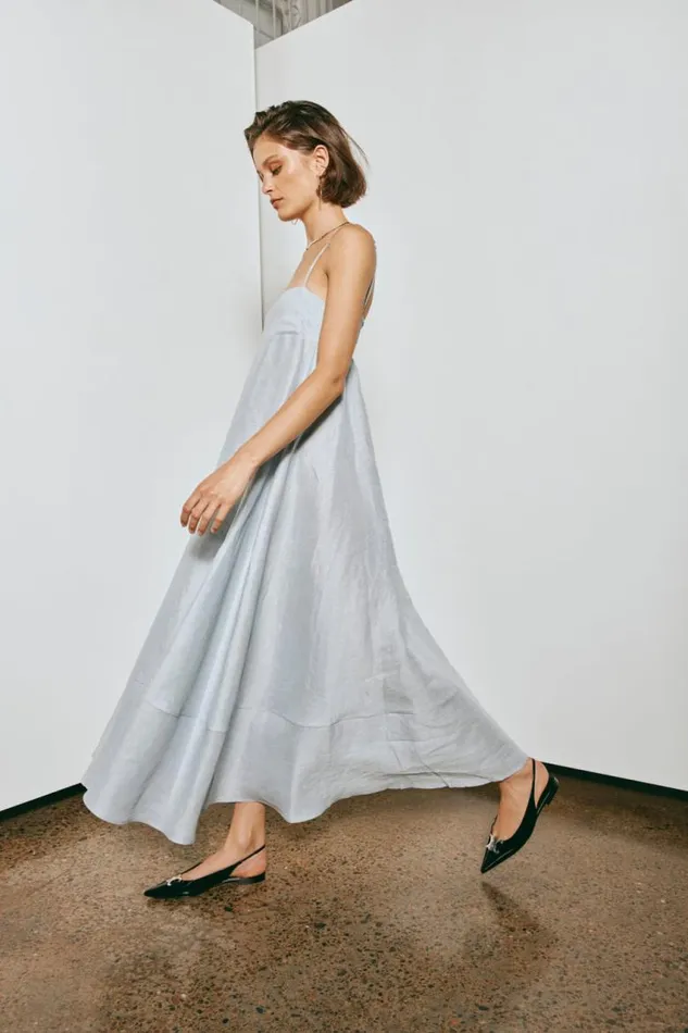 VRG GRL Behati Linen Maxi Dress Sky Women MidiMaxi Dresses