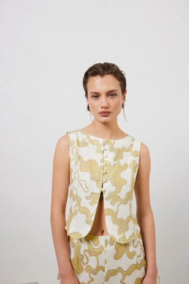 VRG GRL Celeste Linen Top Tropic Women Vests