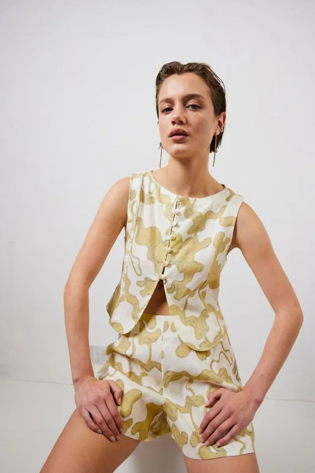 VRG GRL Celeste Linen Top Tropic Women Vests