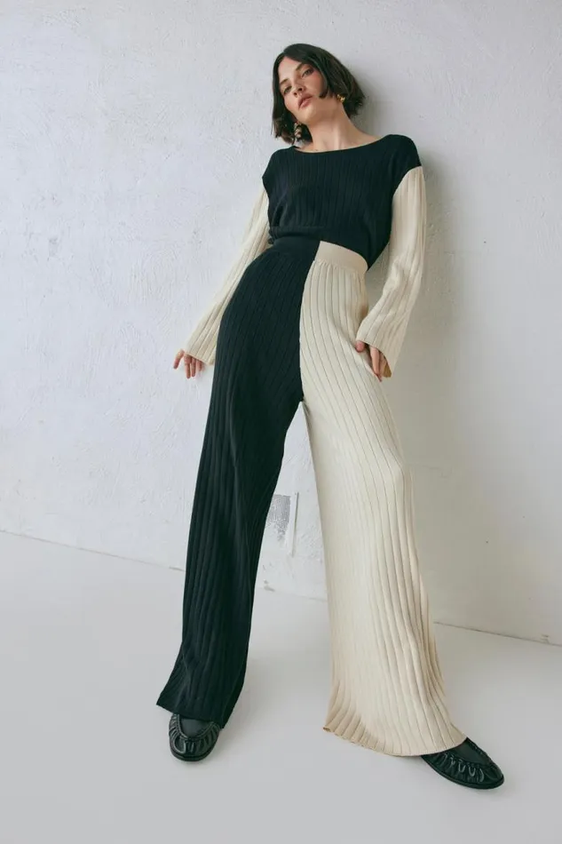VRG GRL Jac Knit Pants Splice Women Pants