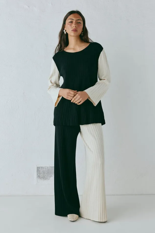 VRG GRL Jac Knit Pants Splice Women Pants