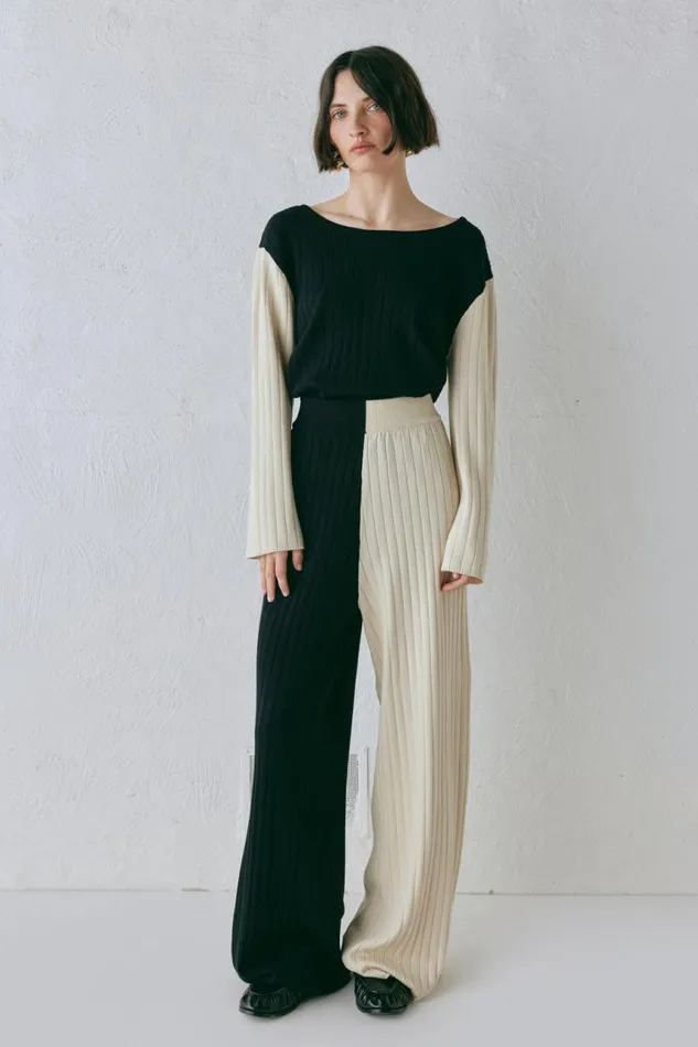 VRG GRL Jac Knit Pants Splice Women Pants