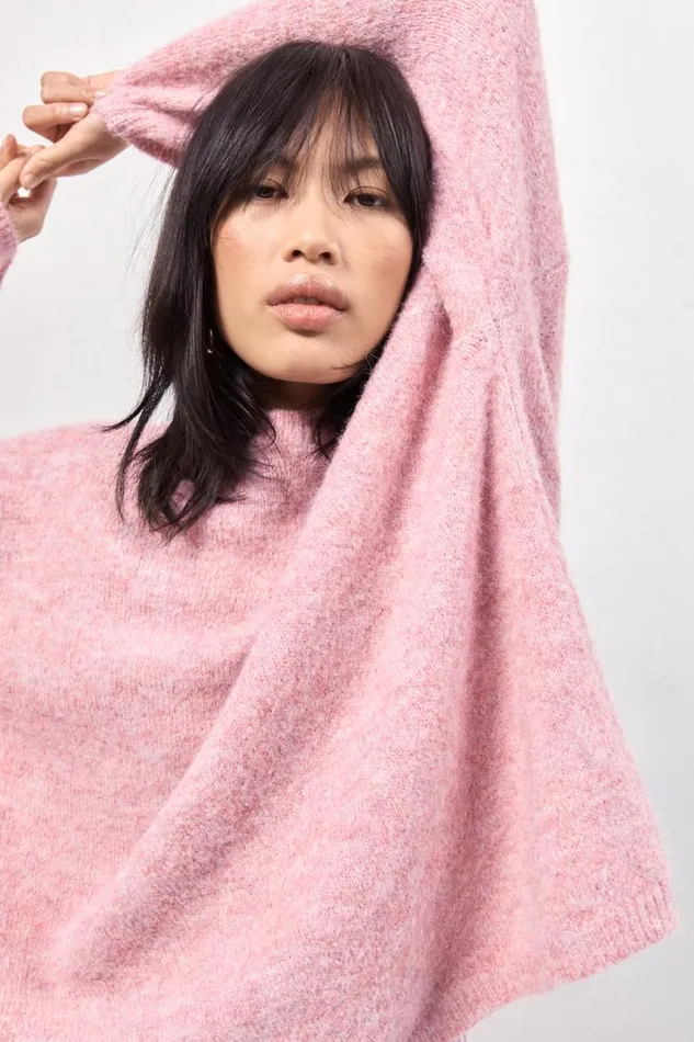 VRG GRL Juni Knit Jumper Pink Marle Women JumpersSweaters