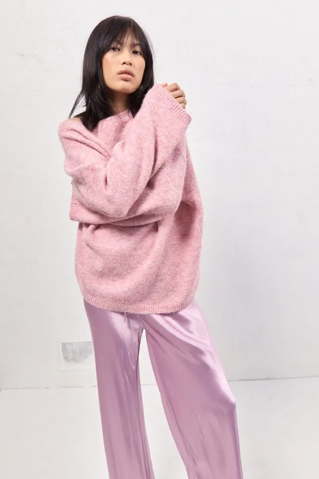 VRG GRL Juni Knit Jumper Pink Marle Women JumpersSweaters