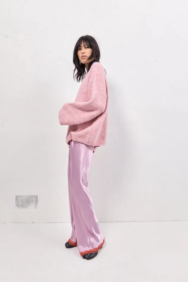 VRG GRL Juni Knit Jumper Pink Marle Women JumpersSweaters
