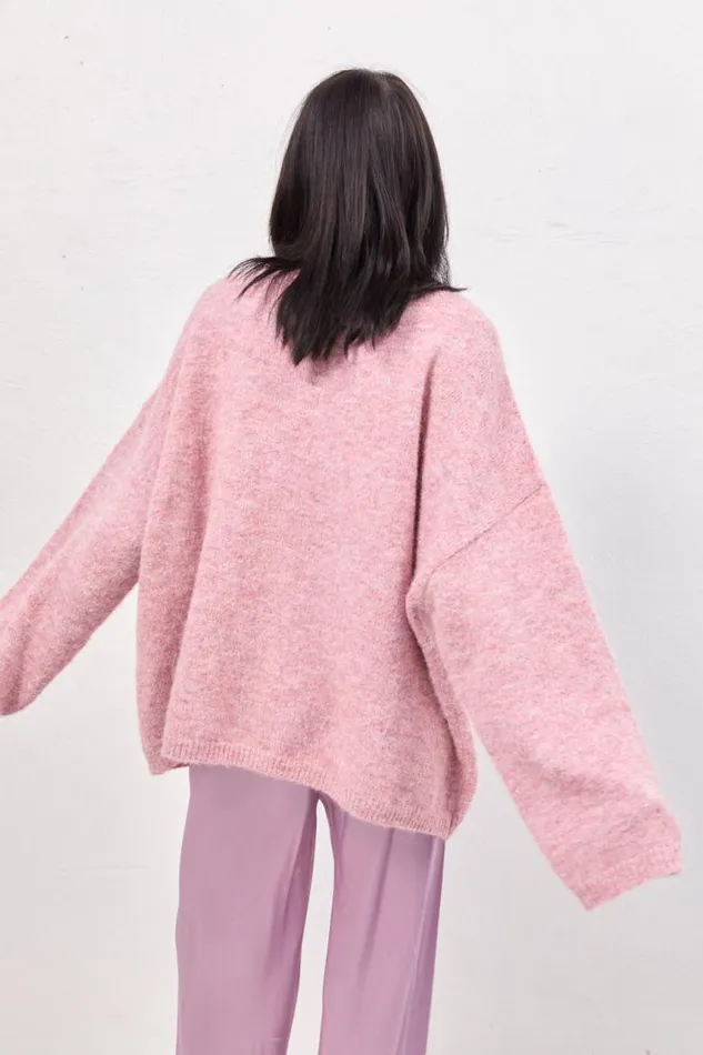 VRG GRL Juni Knit Jumper Pink Marle Women JumpersSweaters