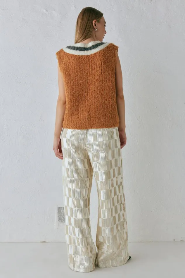 VRG GRL Macy Knit Vest Burnt Orange Women Vests