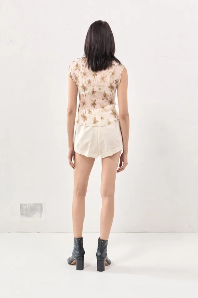 VRG GRL Retrofuture Top Tan Women Short Sleeve