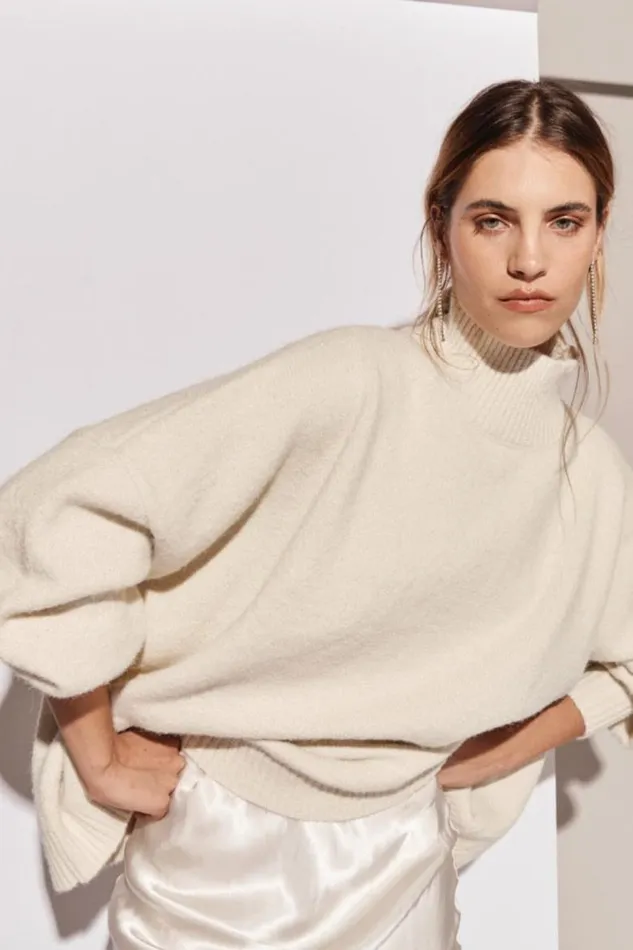 VRG GRL Yumi Knit Jumper Cream Women JumpersSweaters