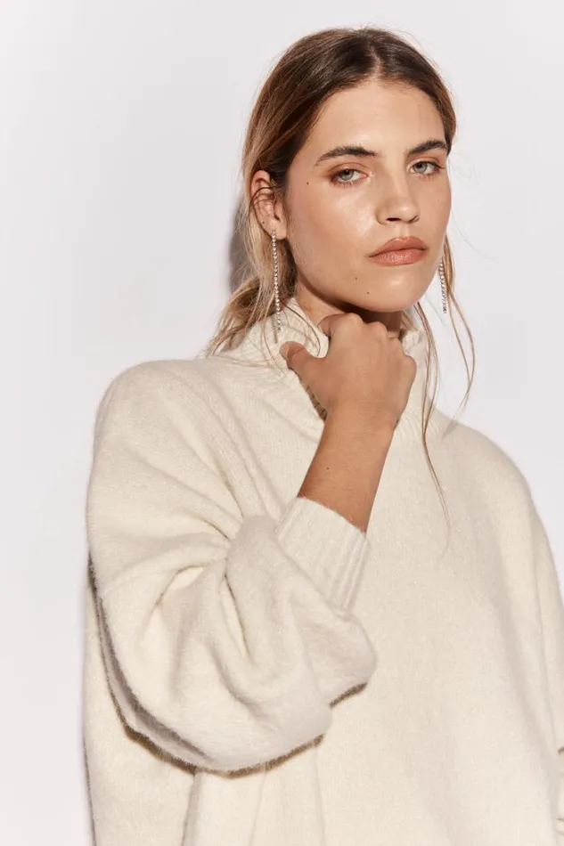 VRG GRL Yumi Knit Jumper Cream Women JumpersSweaters