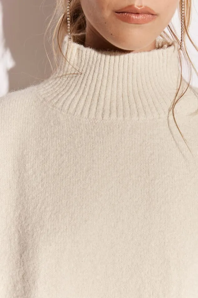 VRG GRL Yumi Knit Jumper Cream Women JumpersSweaters