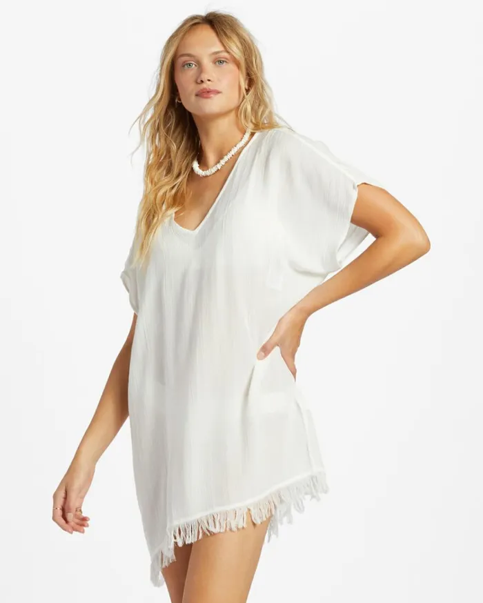 Walk Away Tunic Top Salt Crystal 1 Women Billabong Beach Cover Ups
