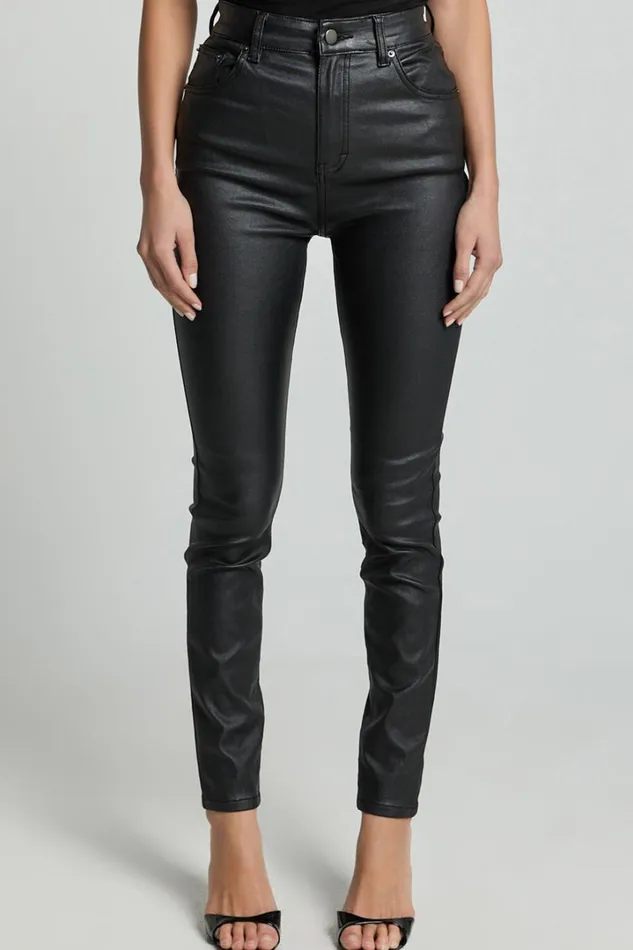 Whinnie Jeans 8211 High Waist Skinny Coated Denim Jeans In Black Women Showpo Denim