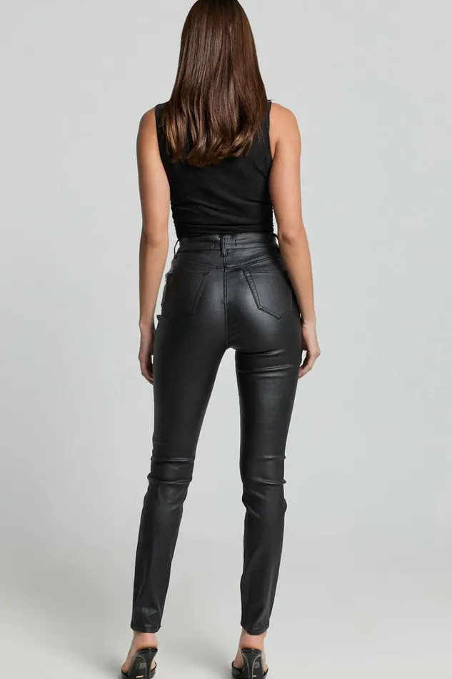 Whinnie Jeans 8211 High Waist Skinny Coated Denim Jeans In Black Women Showpo Denim