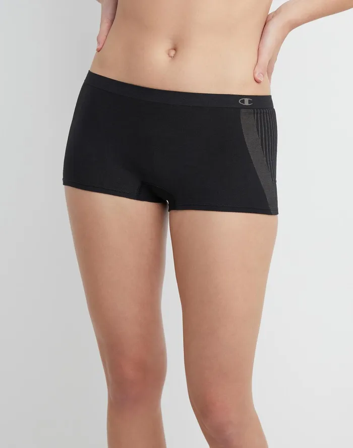 Women039S Boyshort Underwear Script Logo Black Women Champion Underwear