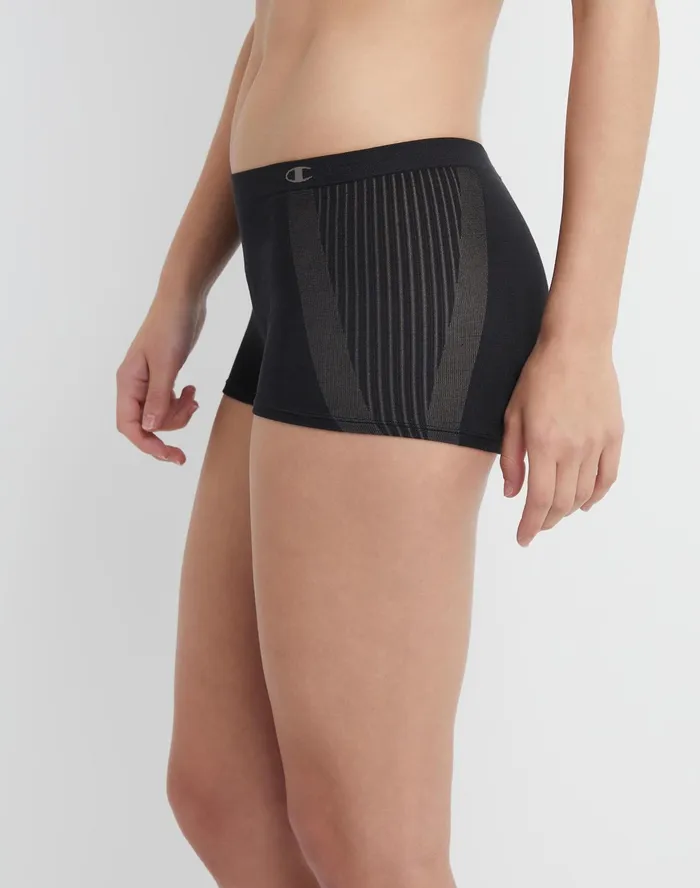 Women039S Boyshort Underwear Script Logo Black Women Champion Underwear