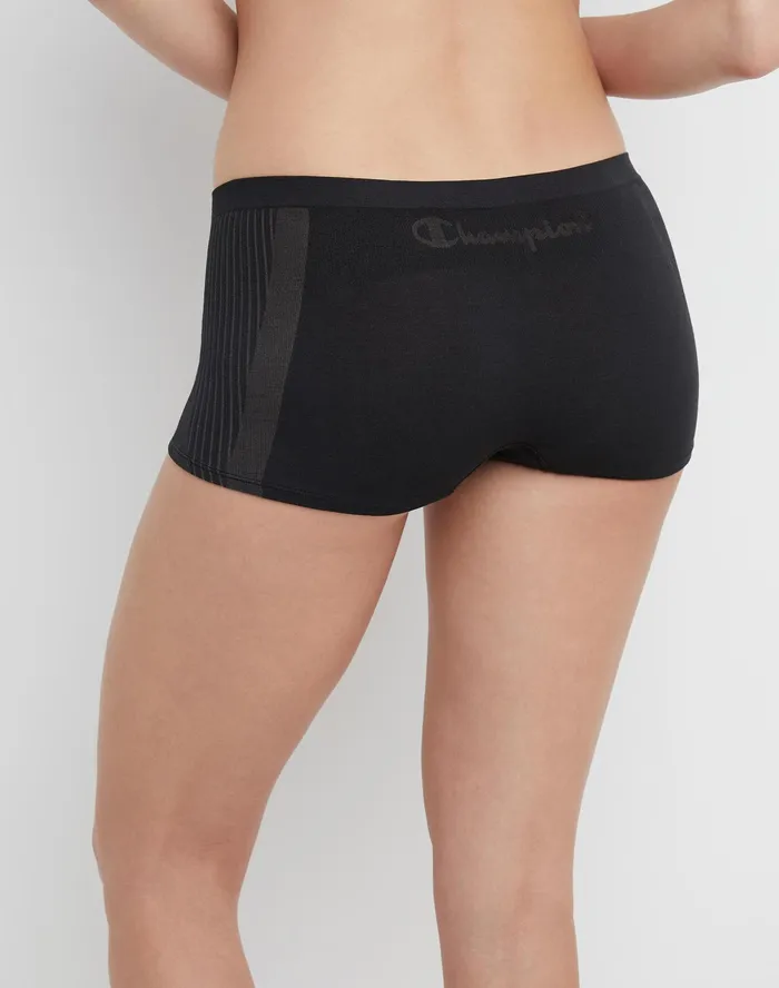 Women039S Boyshort Underwear Script Logo Black Women Champion Underwear