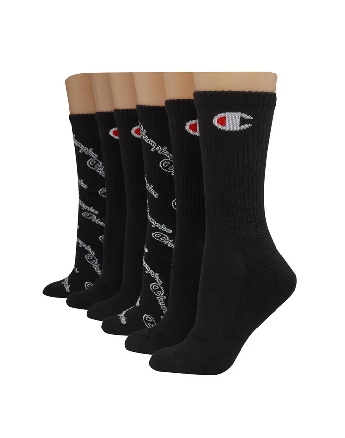 Women039S Crew Socks C Logo 6Pairs Assorted 8 Women Champion Socks