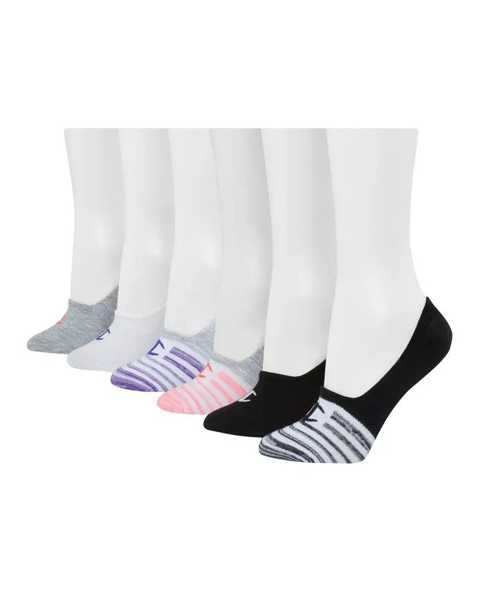 Women039S Performance Invisible Liner Socks 6Pairs Blackwhite Stripe Women Champion Socks