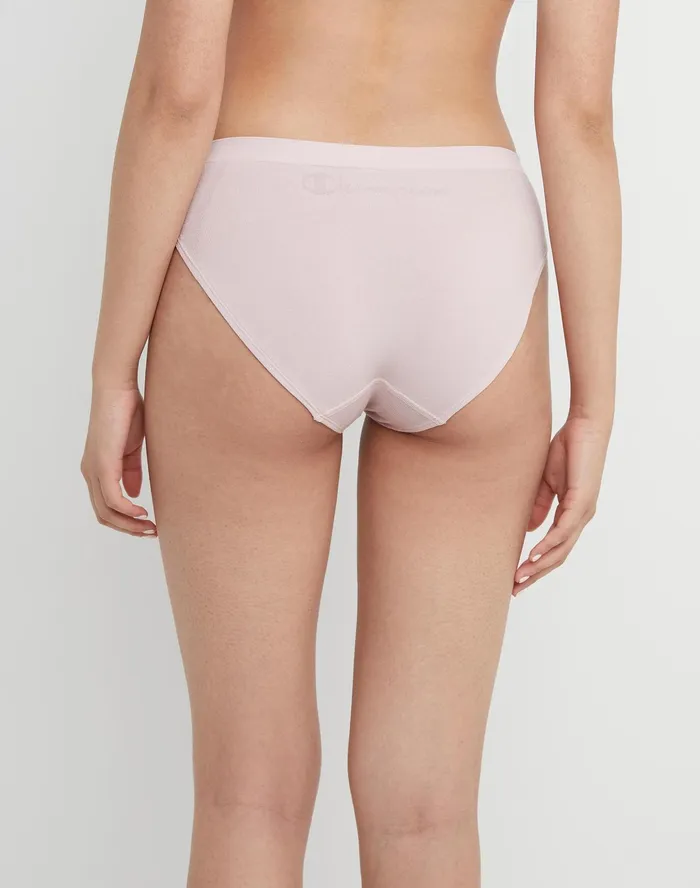 Women039S Seamless Bikini Underwear Script Logo Sheer Pale Pink Women Champion Underwear