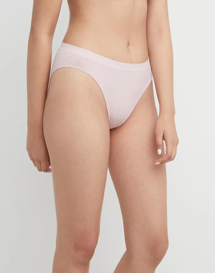 Women039S Seamless Bikini Underwear Script Logo Sheer Pale Pink Women Champion Underwear