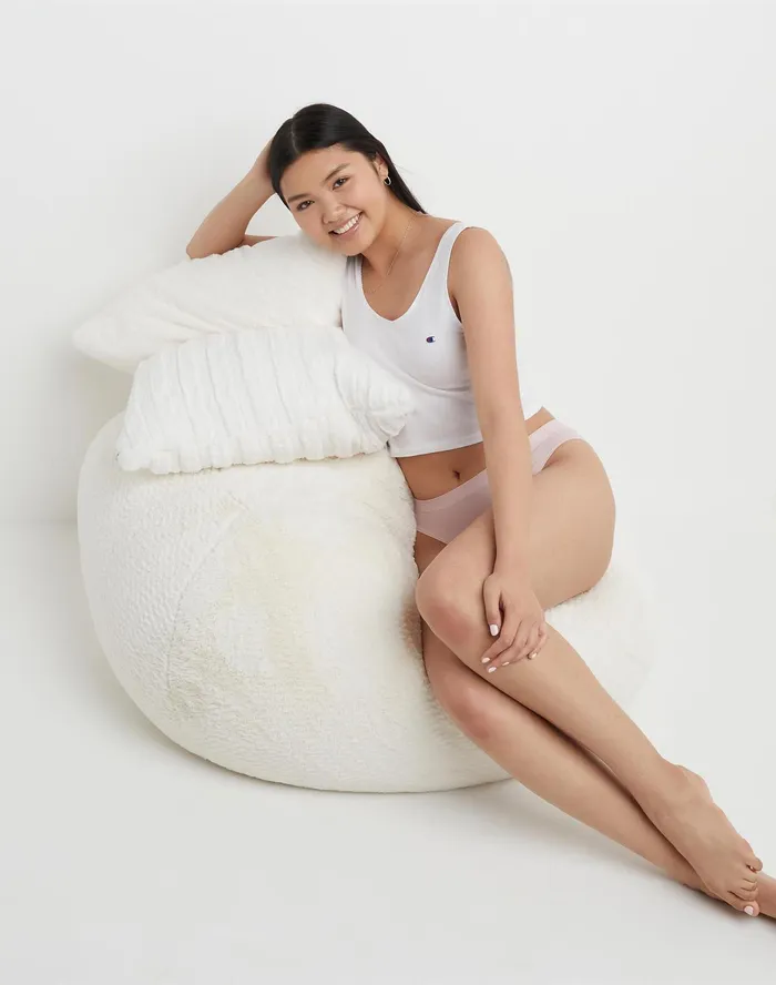 Women039S Seamless Bikini Underwear Script Logo Sheer Pale Pink Women Champion Underwear