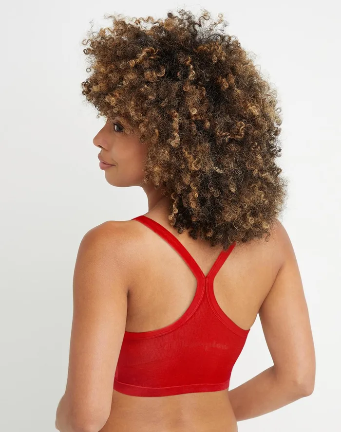 Women039S Seamless Racerback Bralette C Logo Scarlet Women Champion Sports Bras and Bralettes