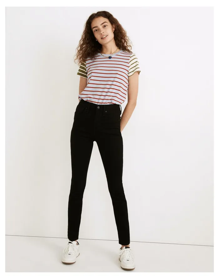 Women 10034 High Rise Skinny Jeans In Black Frost Black Frost Madewell Jeans