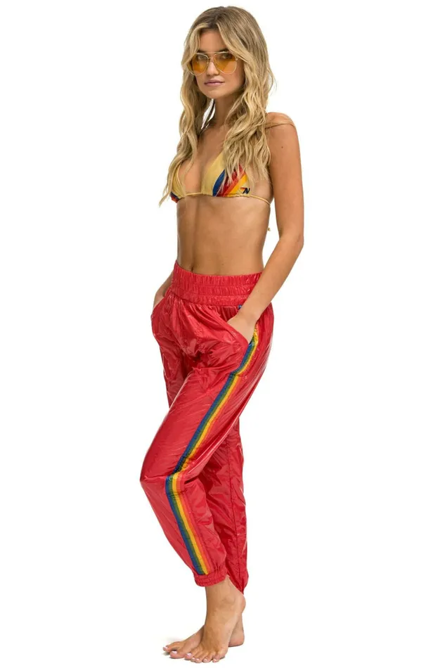 Women 5 STRIPE HI RISE WIND PANT 8211 CHERRY Aviator Nation Sweatpants Women 5 STRIPE HI RISE WIND PANT 8211 CHERRY Aviator Nation Sweatpants
