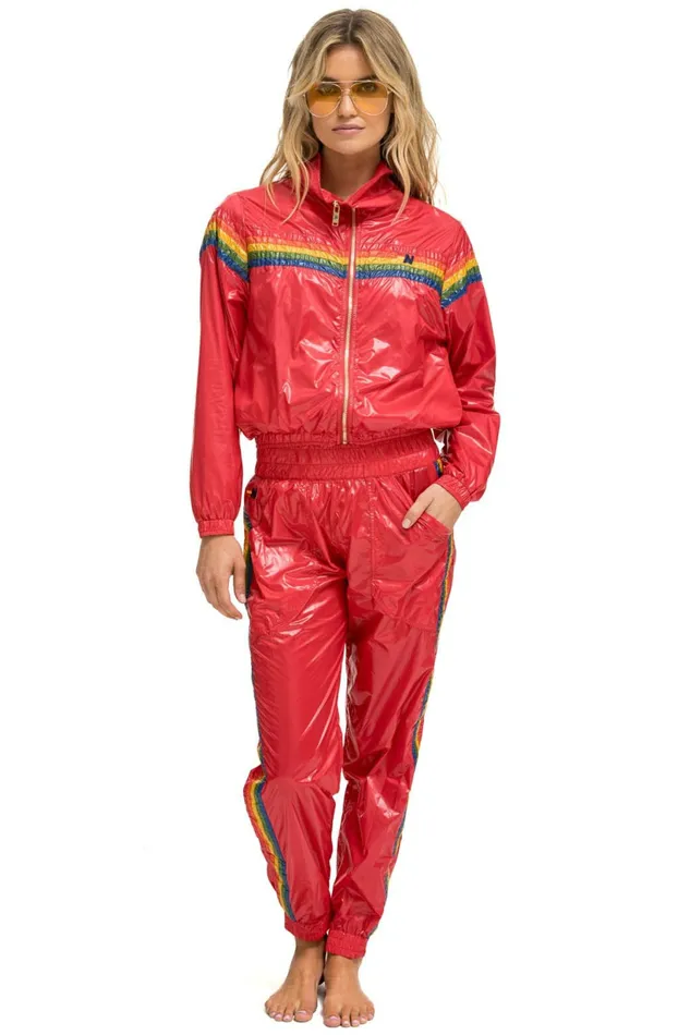 Women 5 STRIPE HI RISE WIND PANT 8211 CHERRY Aviator Nation Sweatpants Women 5 STRIPE HI RISE WIND PANT 8211 CHERRY Aviator Nation Sweatpants