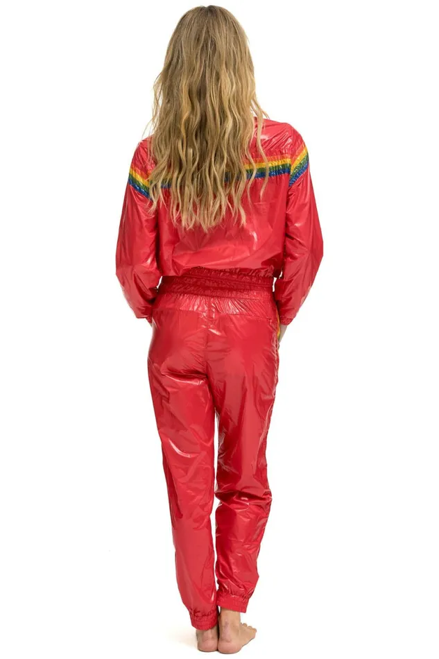 Women 5 STRIPE HI RISE WIND PANT 8211 CHERRY Aviator Nation Sweatpants Women 5 STRIPE HI RISE WIND PANT 8211 CHERRY Aviator Nation Sweatpants