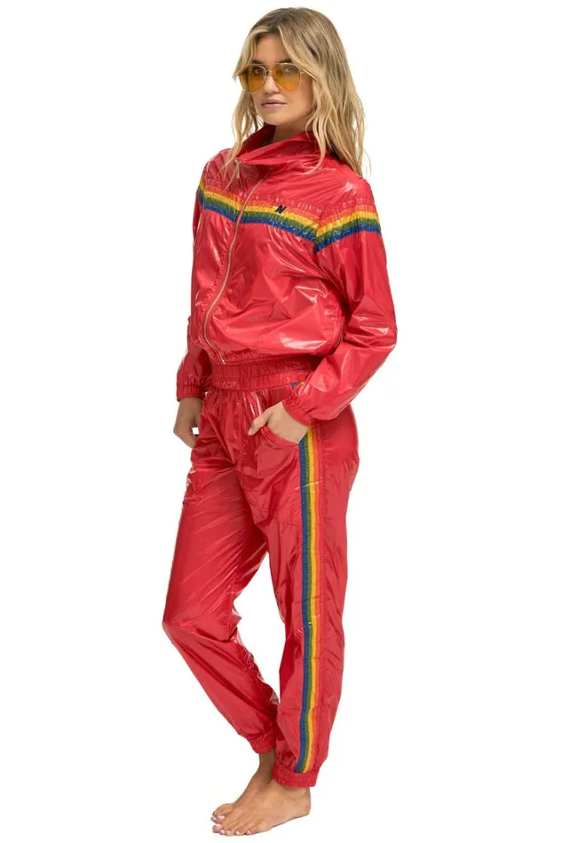 Women 5 STRIPE HI RISE WIND PANT 8211 CHERRY Aviator Nation Sweatpants Women 5 STRIPE HI RISE WIND PANT 8211 CHERRY Aviator Nation Sweatpants