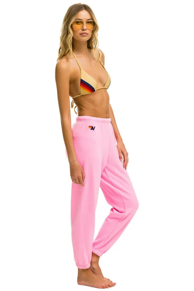 Women 5 STRIPE SWEATPANTS 8211 NEON PINK NEON RAINBOW Aviator Nation Sweatpants Women 5 STRIPE SWEATPANTS 8211 NEON PINK NEON RAINBOW Aviator Nation Sweatpants