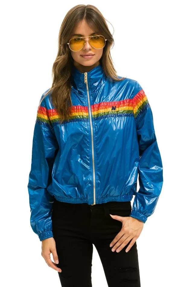Women 5 STRIPE WINDBREAKER 8211 SNORKEL BLUE Aviator Nation Outerwear