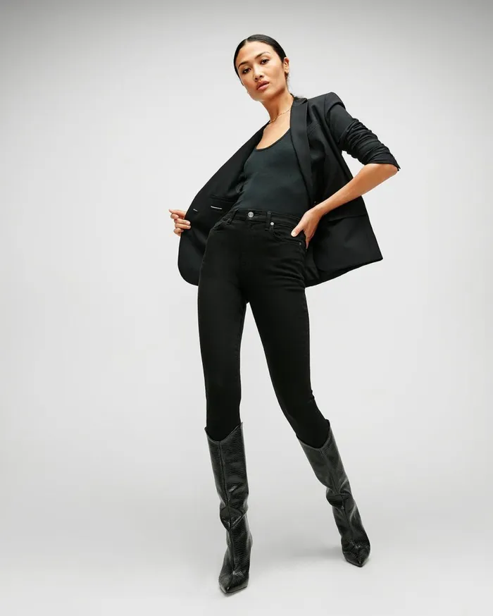 Women 7 For All Mankind Ankle Bair High Waist Ankle Skinny In Black