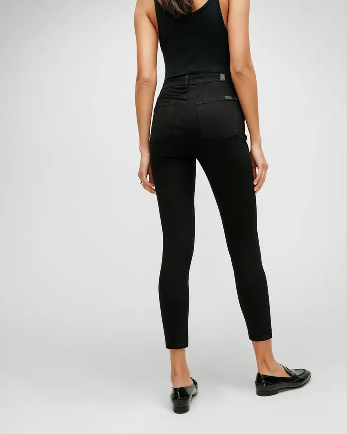 Women 7 For All Mankind Ankle Bair High Waist Ankle Skinny In Black