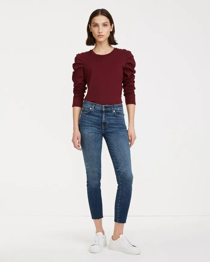 Women 7 For All Mankind Ankle Slim Illusion Traceable Ankle Skinny With Cut Hem In Kent