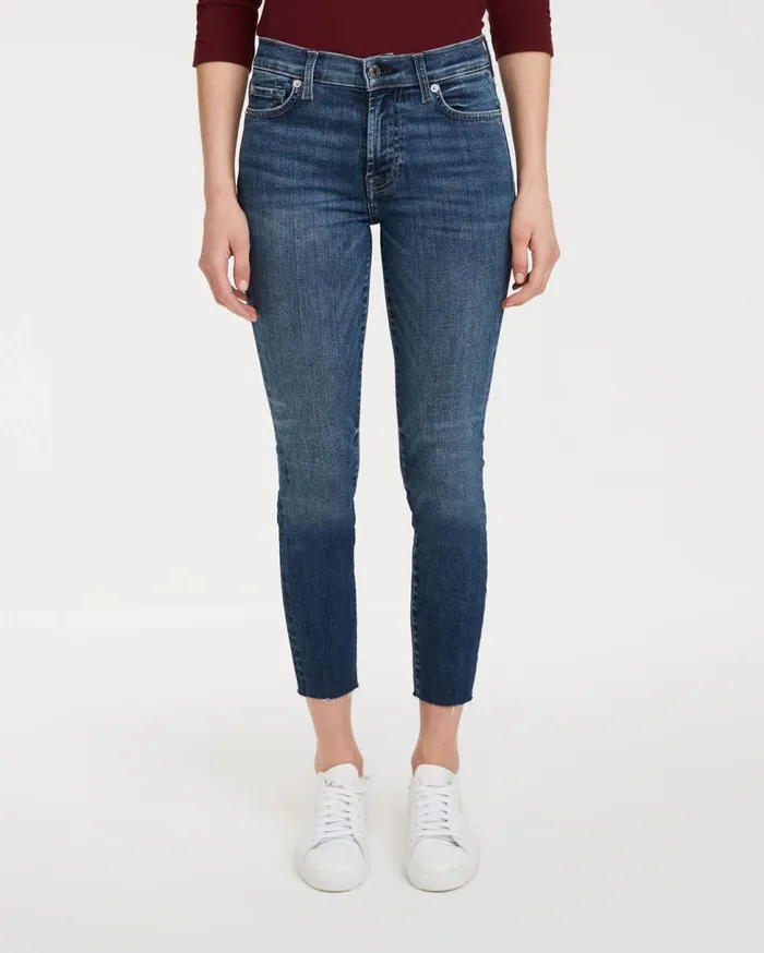 Women 7 For All Mankind Ankle Slim Illusion Traceable Ankle Skinny With Cut Hem In Kent