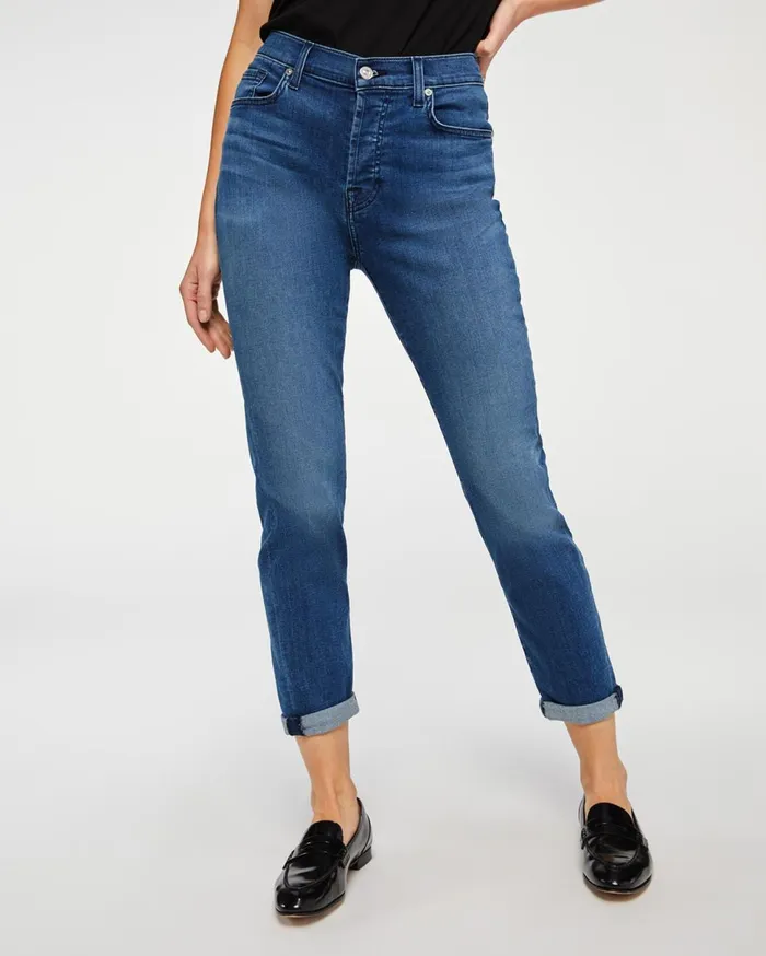 Women 7 For All Mankind Cropped Bair Josefina In Peace Blue