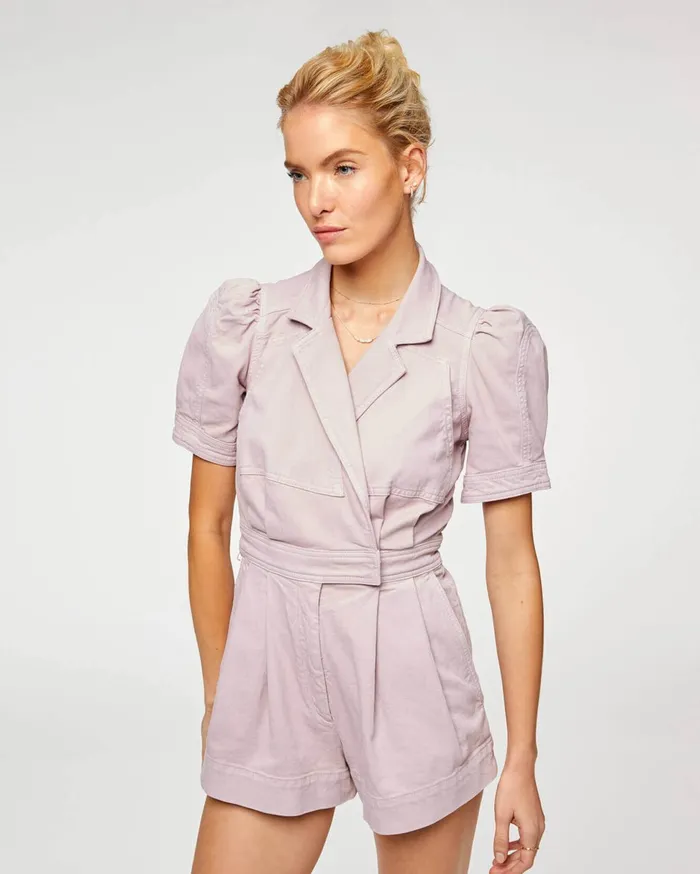 Women 7 For All Mankind Dresses 038 Jumpsuits Seamed Romper In Soft Lavender