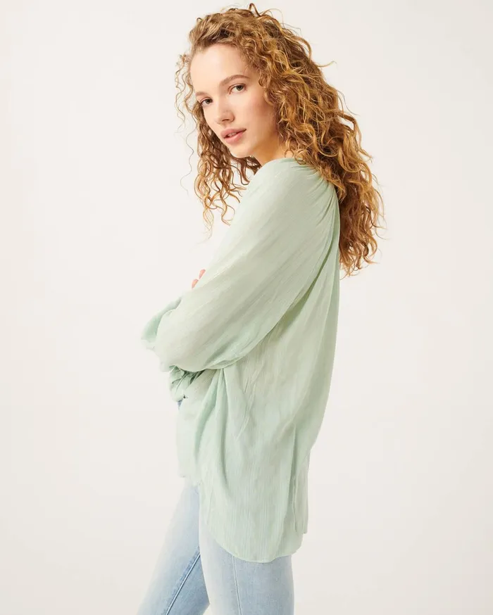 Women 7 For All Mankind Tops Deep VNeck Raglan Blouse In Celadon