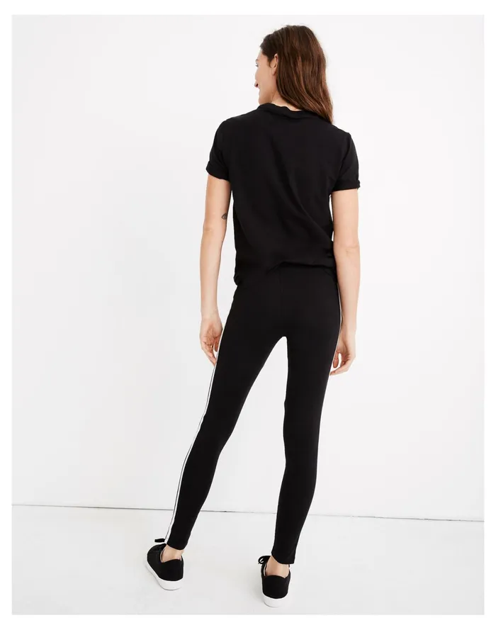Women Adidas Three Stripe Leggings Black Madewell Activewear Women Adidas Three Stripe Leggings Black Madewell Activewear