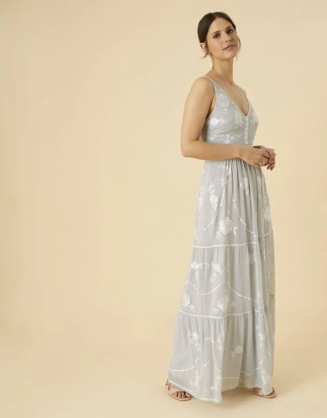 Women Alexis Embellished Maxi Dress Silver Monsoon Occasionwear