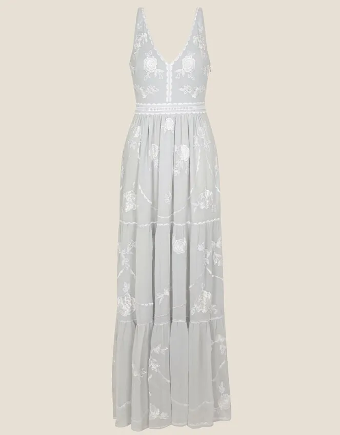 Women Alexis Embellished Maxi Dress Silver Monsoon Occasionwear