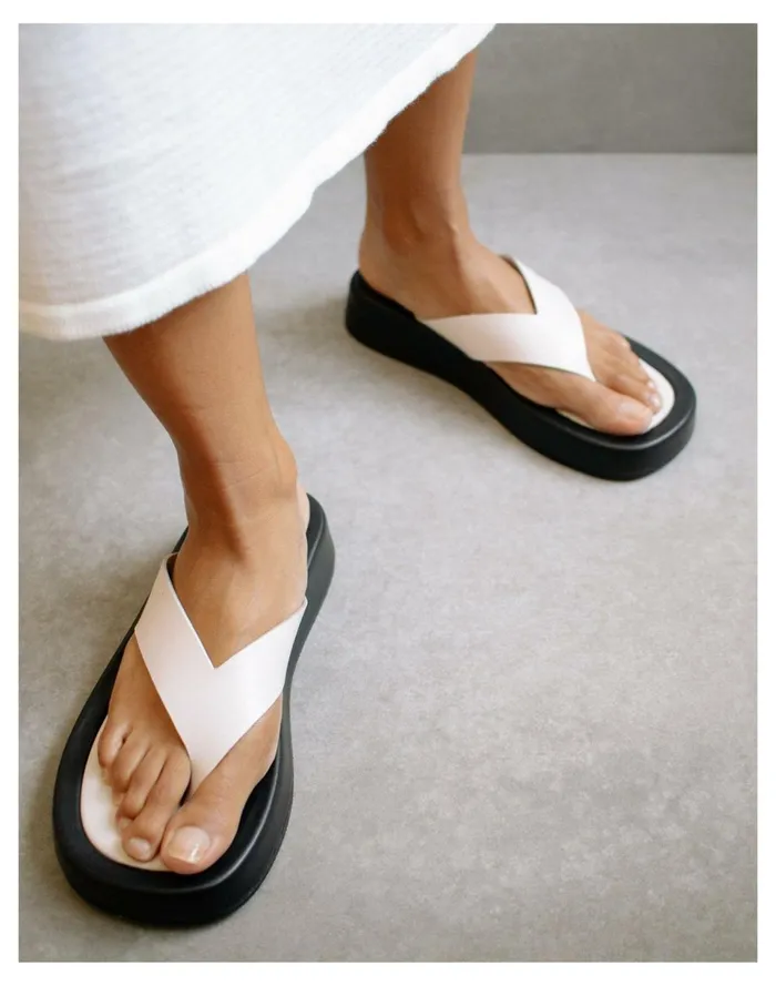 Women ALOHAS Leather Overcast Sandals In Ivory White Madewell Sandals Women ALOHAS Leather Overcast Sandals In Ivory White Madewell Sandals