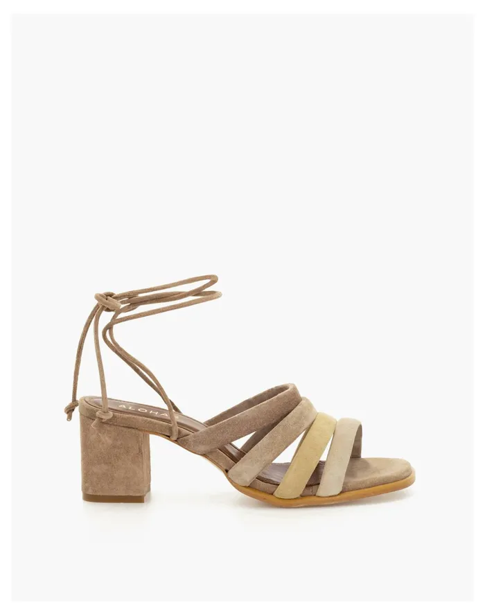 Women ALOHAS Suede Letizia Sandals Almond Madewell Heels