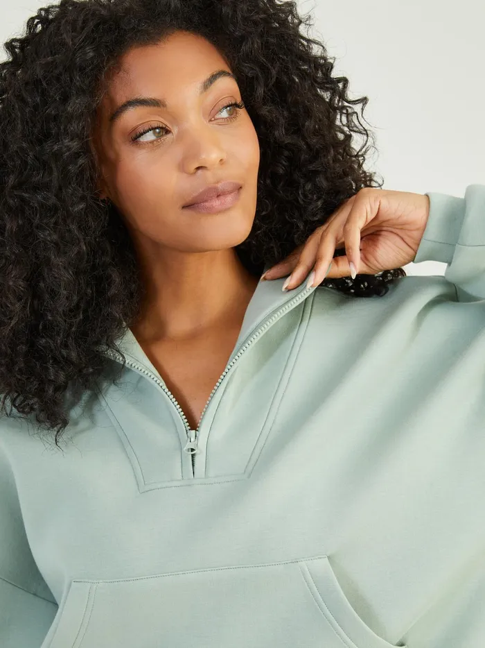 Women Altar039d State Activewear Cloud Nine Quarter Zip Pullover Iceberggreen