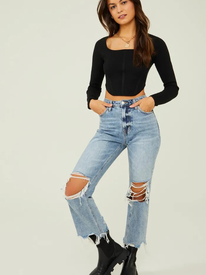 Women Altar039d State Blouses Lucia Cropped Corset Top Black